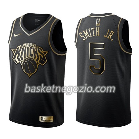 Canotte Uomo New York Knicks Dennis Smith Jr. 5 Nike Nero Golden Edition Swingman